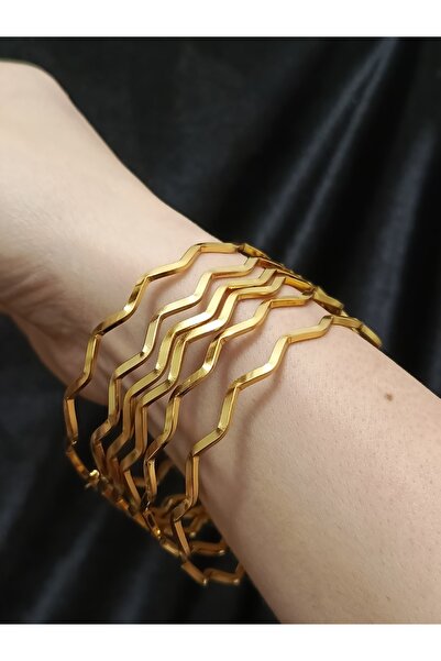AYKE AKSESUAR Çelik 3lü Zigzag 68 mm Bilezik