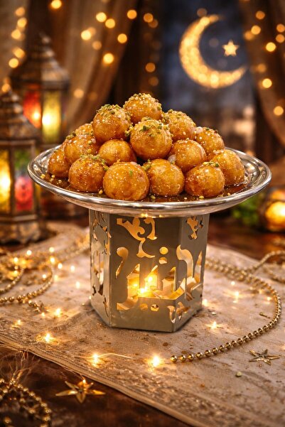 GIFT طقم تقديم أنيق للتمر والضيافة بتصميم مستوحى من الأجواء الرمضانية اضاءة (...