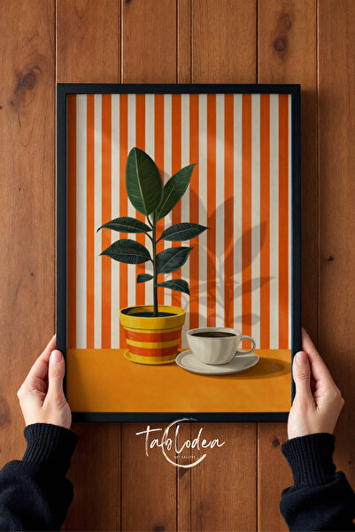 tablodea Masă de cafea cu tematică retro cu plante și cafea TD Pinterest Deco...