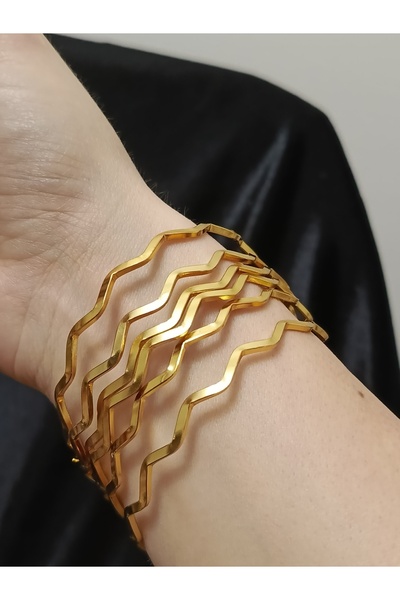 AYKE AKSESUAR Çelik 3lü Zigzag 65 mm Bilezik