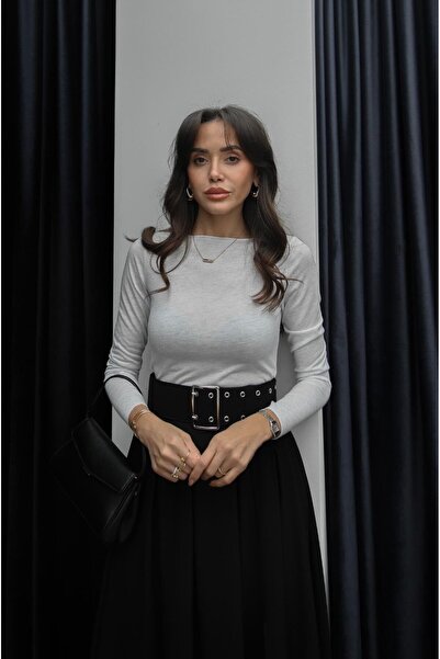 Havoş Bluză transparentă ecru cu sclipici și decolteu bărcuță