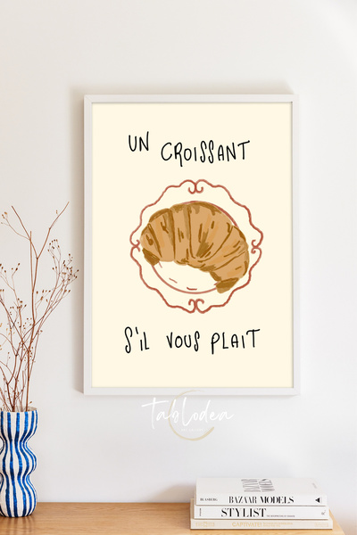 tablodea Διακόσμηση τοίχου κουζίνας με θέμα το γαλλικό κρουασάν στο Pinterest...