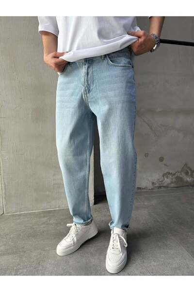 DORAJEANS Чоловічі джинси бойфренд з високою талією, вільного крою