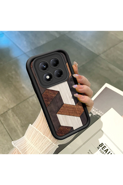 CASEVIBE Redmi Note 14 Pro 4G Uyumlu, şık kaplama ahşap desenli silikon telef...