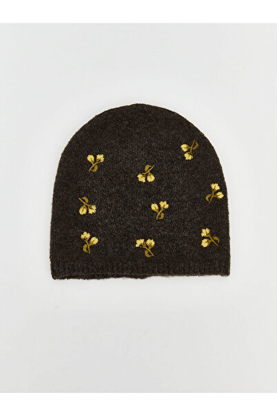 LC Waikiki Peak Yeni Sezon Çiçek Nakışlı Kadın Triko Bere