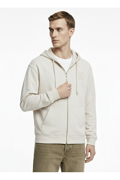 Calvin Klein Jeans Ekru Erkek Kapüşonlu Oversize Sweatshirt LV04RD251G67U 350...