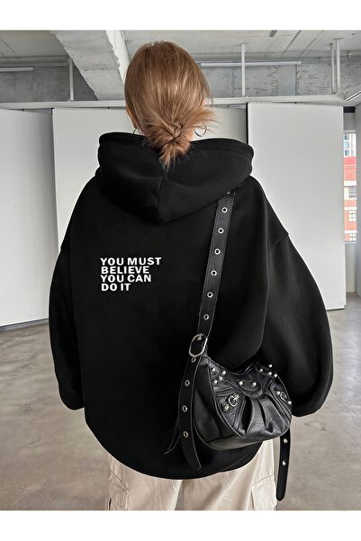 Deocept Unisex Mix Printed Oversized Hooded Printed Sweatshirt