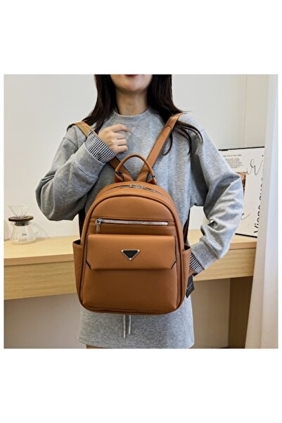 OEM Women's Eco-Leather Backpack with Zippered Outer Pockets