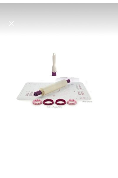 Tupperware Rolling Pin, Dough Scraper, and Brush