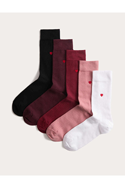 Marks & Spencer 5'li Kalp Detaylı Çorap Seti