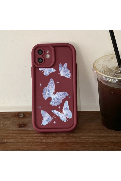 ARTISHELL Vivo Y04/Y19/Y29S Compatible Silicone Phone Case with Ribbon Button and Butterfly Pattern