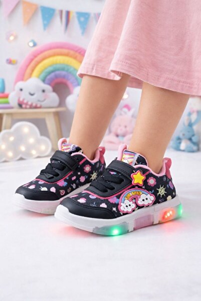 Babetty Işıklı Ortopedik Anatomik Taban Kız Çocuk Spor Ayakkabısı Hafif Rahat...