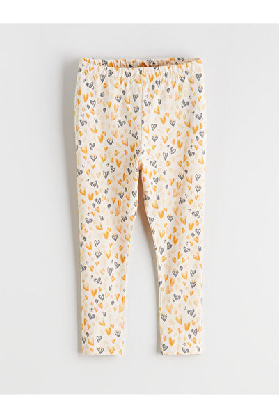 LC Waikiki Nevavm Farkıyla Lcw Baby Beige Elastic Waist Baby Girl Leggings