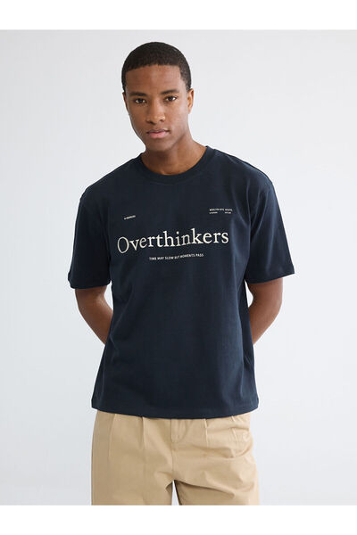 LC Waikiki Peak New Season Crew Neck Printed Combed Cotton Men's T-Shirt