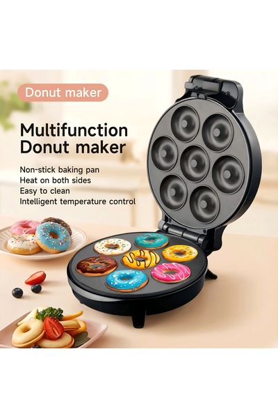 Little YELLOW Duck Mini Donut Maker Machine 7 Holes,Small Doughnut Maker, Wit...