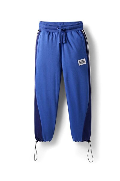 Pine kids Knit Full Length Cut & Sew Track Pant with Tape Detailing - Blue
