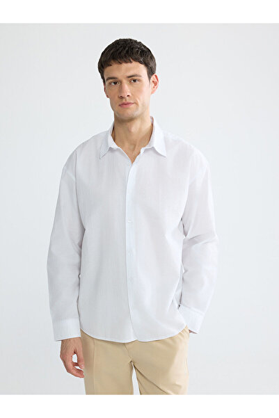 LC Waikiki White Regular Fit Poplin Men's Shirt