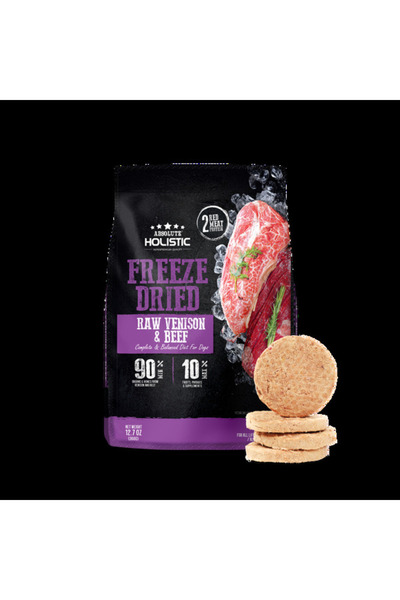 Absolute Holistic Freeze Dried Raw Venison & Beef Patty Dry Dog Food - 360G