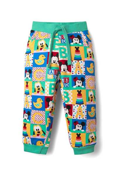 Babyhug Disney Cotton Full Length Lounge Pants with Minnie & Mickey Mouse Gra...
