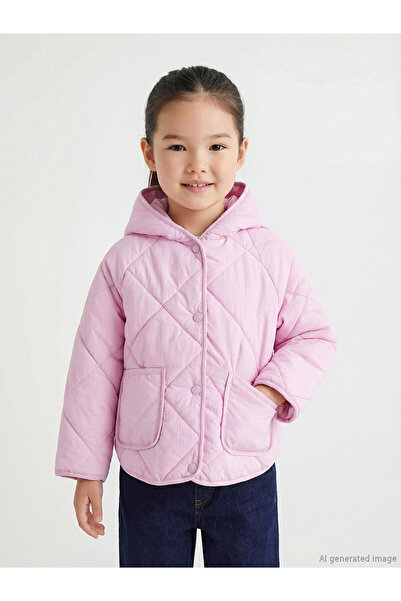 LC Waikiki Lilac Hooded Girl's Puffer Coat