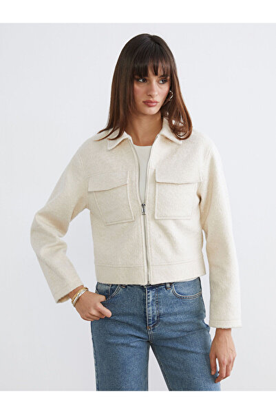 LC Waikiki Hilfa Yeni Sezon Gömlek Yaka Kadın Kaşe Ceket