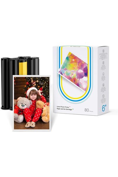 Liene Photo Printer Paper and Cartridge, 2 Extra Ink Cartridges, 80 Photo Pap...