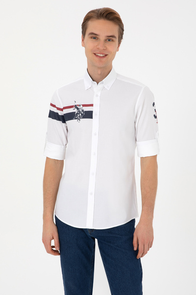 U.S. Polo Assn. Erkek Beyaz Uzun Kollu Gömlek 50308514-VR013