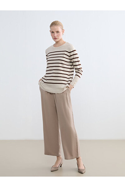 LC Waikiki Peak New Season Elastic Waist Wide Leg Women's Trousers