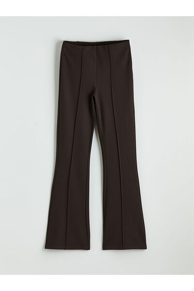 LC Waikiki Brown Extra Slim Fit Flared Women's Trousers