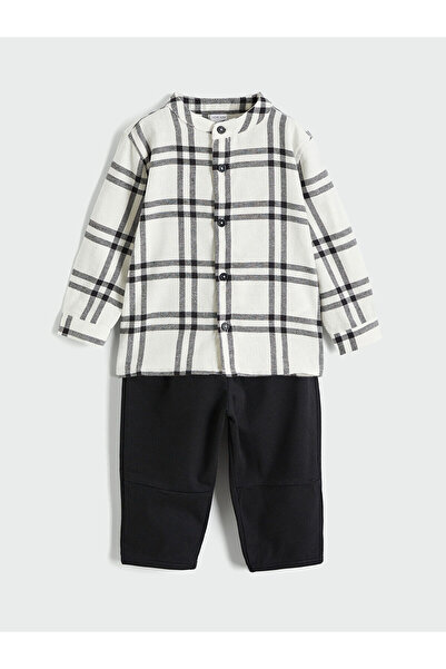 LC Waikiki Alita City Farkıyla Lcw Baby Black Judge Collar Plaid Baby Boy Shi...