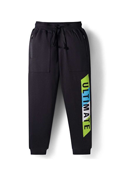 Pine kids Text Printed Lounge Pant - Jet Black