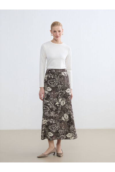 LC Waikiki Nevavm Floral Skirt with Elastic Waist