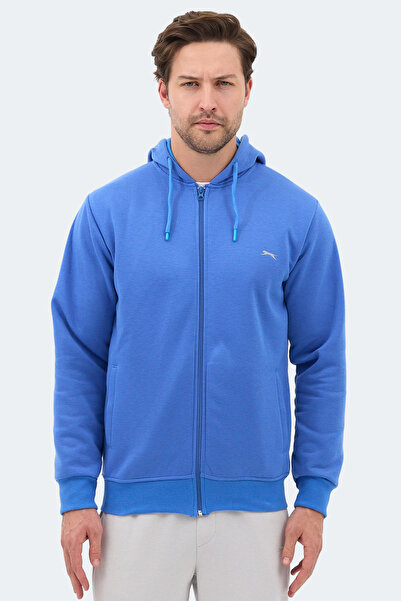 Slazenger MAJESTIC I سترة رجالية بسحّاب وجيوب بغطاء رأس باللون النيلي