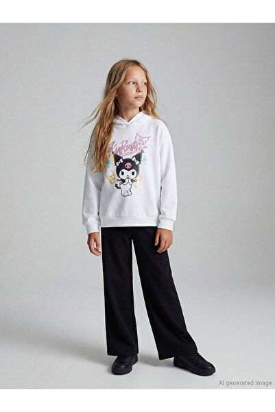 LC Waikiki مجموعة إلسيفا سويت شيرت وبنطلون رياضي للبنات مطبوع عليه كورومي بال...