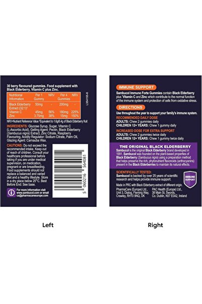 Sambucol Immuno Forte Gummies with Vitamin C & Zinc