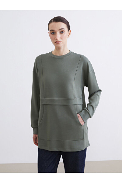 LC Waikiki Green soft touch women's sweatshirt tunic