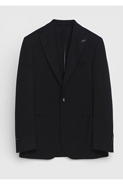 Ramsey Black Plain 100% Wool Jacket