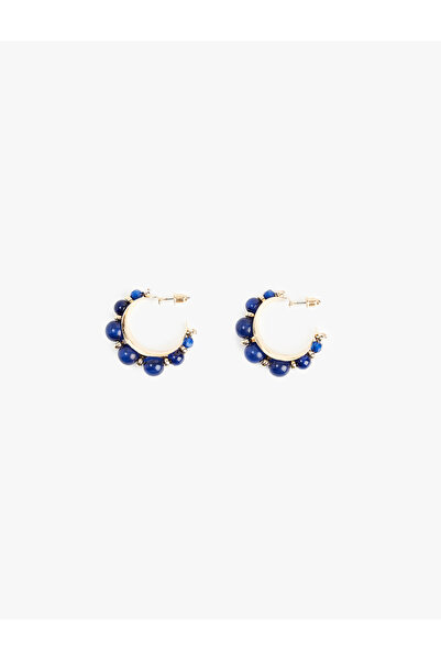 Koton Steel Mixed Beaded Hoop Earrings