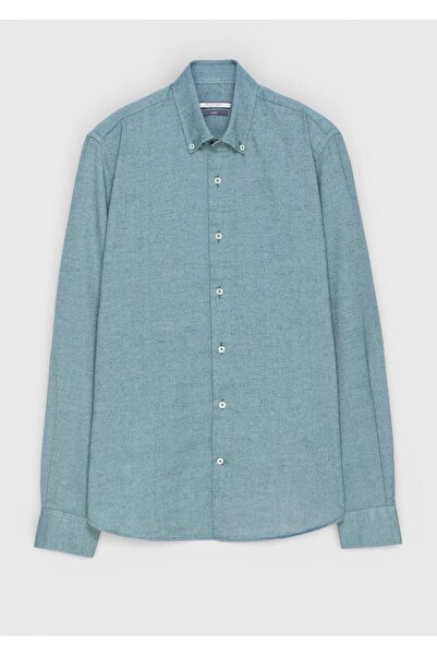 Ramsey Green Plain Regular Fit Woven Casual 100% Cotton Shirt