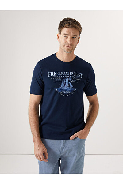 LC Waikiki Peak New Season Crew Neck Printed Combed Cotton Men's T-Shirt