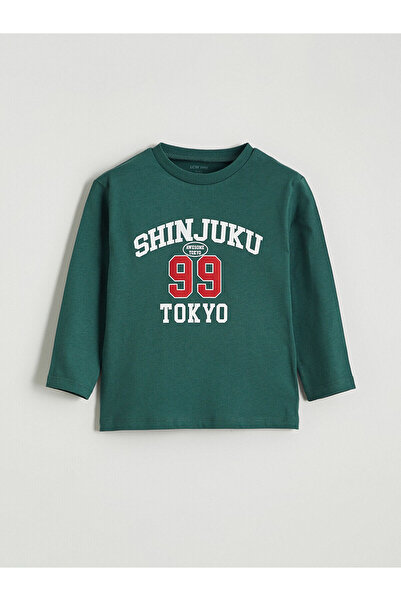 LC Waikiki Two Mt Shop Quality Lcw Baby Green Tokyo Printed Baby Boy T-Shirt