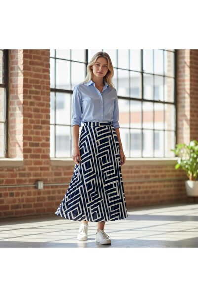 OwenLife Owen Life Crepe Fabric Pleated Standard Size Lined Skirt 38 40 42 44...