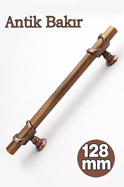 Badem10 ARSİN Meka, sjajna, antikna bakrena ručka za ladicu 128 mm Moderna ru...