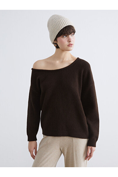 LC Waikiki Γυναικείο πλεκτό πουλόβερ Özmarka New Season Boat Neck oversized