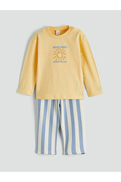 LC Waikiki Orange Crew Neck Baby Boy T-Shirt and Pants