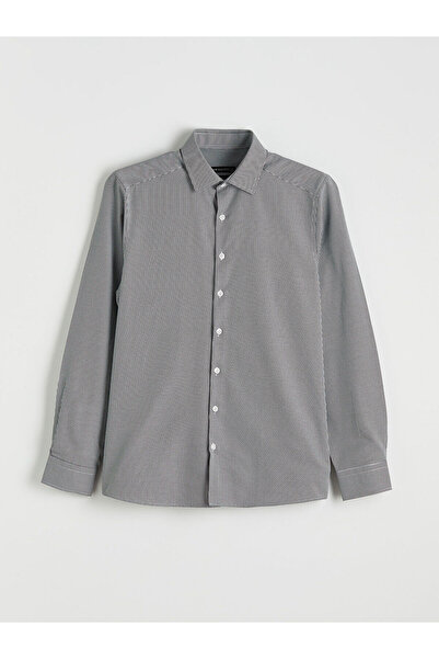 LC Waikiki Black Slim Fit Plaid Men's Shirt