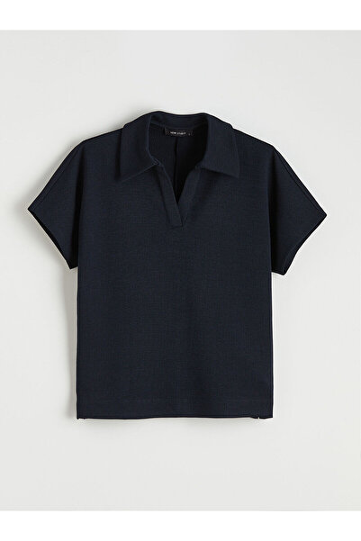 LC Waikiki Navy Blue Polo Neck Women's T-Shirt