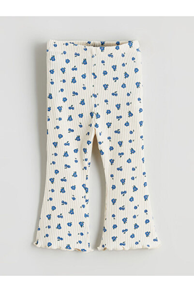 LC Waikiki Beige floral print baby girl Flared pants