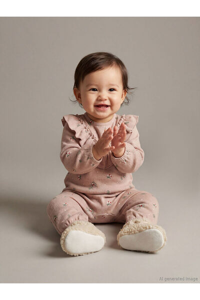 LC Waikiki Two Mt Shop Quality Lcw Baby Brown Ruffle Detailed Baby Girl Jumpsuit