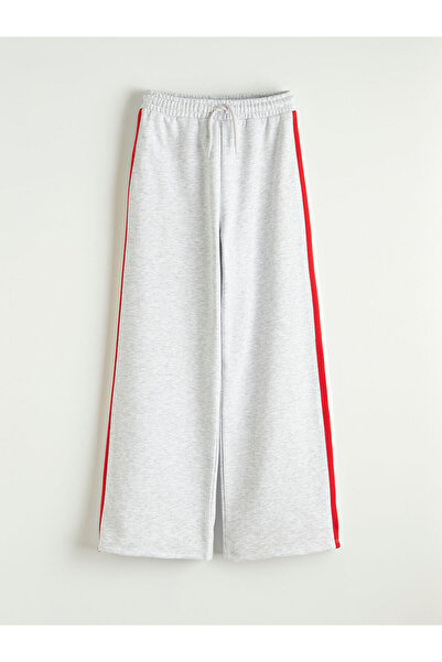 LC Waikiki بنطلون رياضي للفتيات من مجموعة إلسيفا باللون الرمادي مع خصر مطاطي